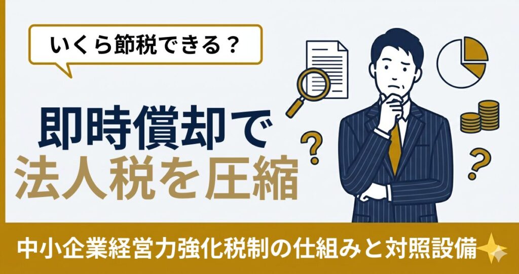 即時償却とは 中小企業経営強化税制を使った節税の仕組みと対象設備の図解