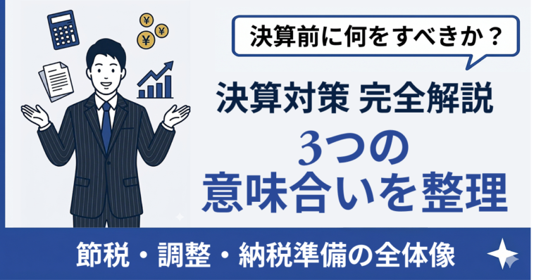 決算対策 完全ガイド 節税スケジュールと実務チェックリスト｜2026年版