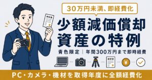 個人事業主の少額減価償却資産特例ガイド｜30万円未満を一括経費にする条件と手続き【2026年版】