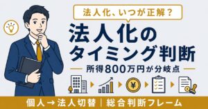 個人事業主の法人化タイミング完全ガイド｜売上・利益・課税年度で判断する目安と手続き【2026年版】