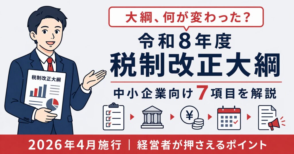 令和8年度 税制改正大綱を中小企業経営者向けに解説｜経営強化税制・賃上げ促進・事業承継【2026年版】