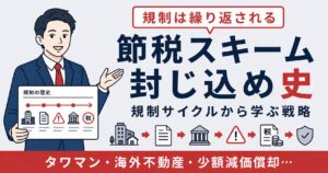 節税スキーム封じ込めの歴史と令和8年度｜中小企業経営者が学ぶ規制サイクルと取るべき戦略