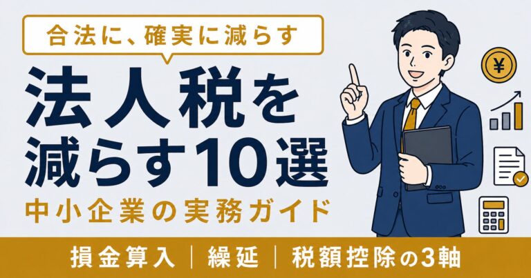 法人税を合法的に減らす方法10選｜中小企業経営者のための実務ガイド【2026年版】