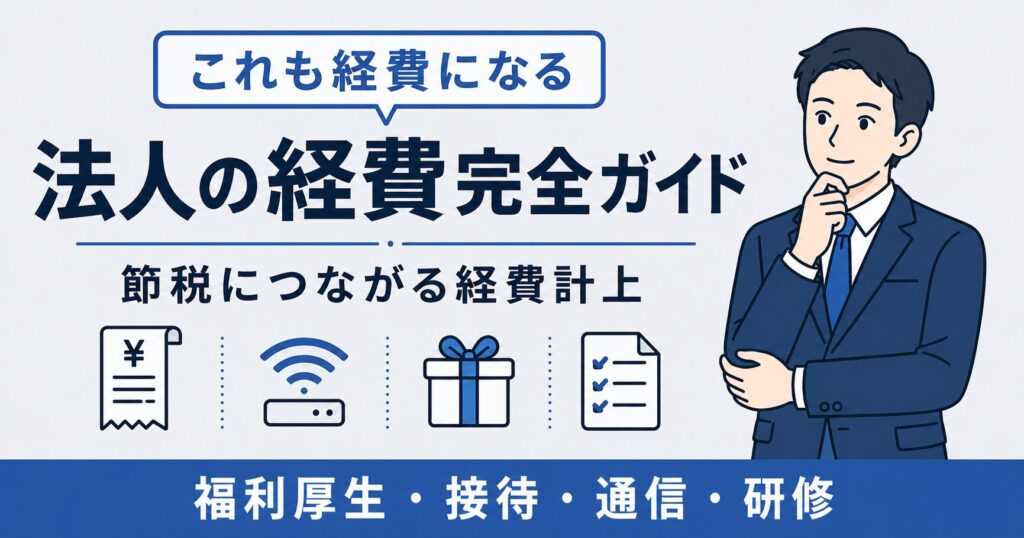 法人 経費にできるもの完全ガイドのアイキャッチ画像。節税につながる経費計上の実務を解説