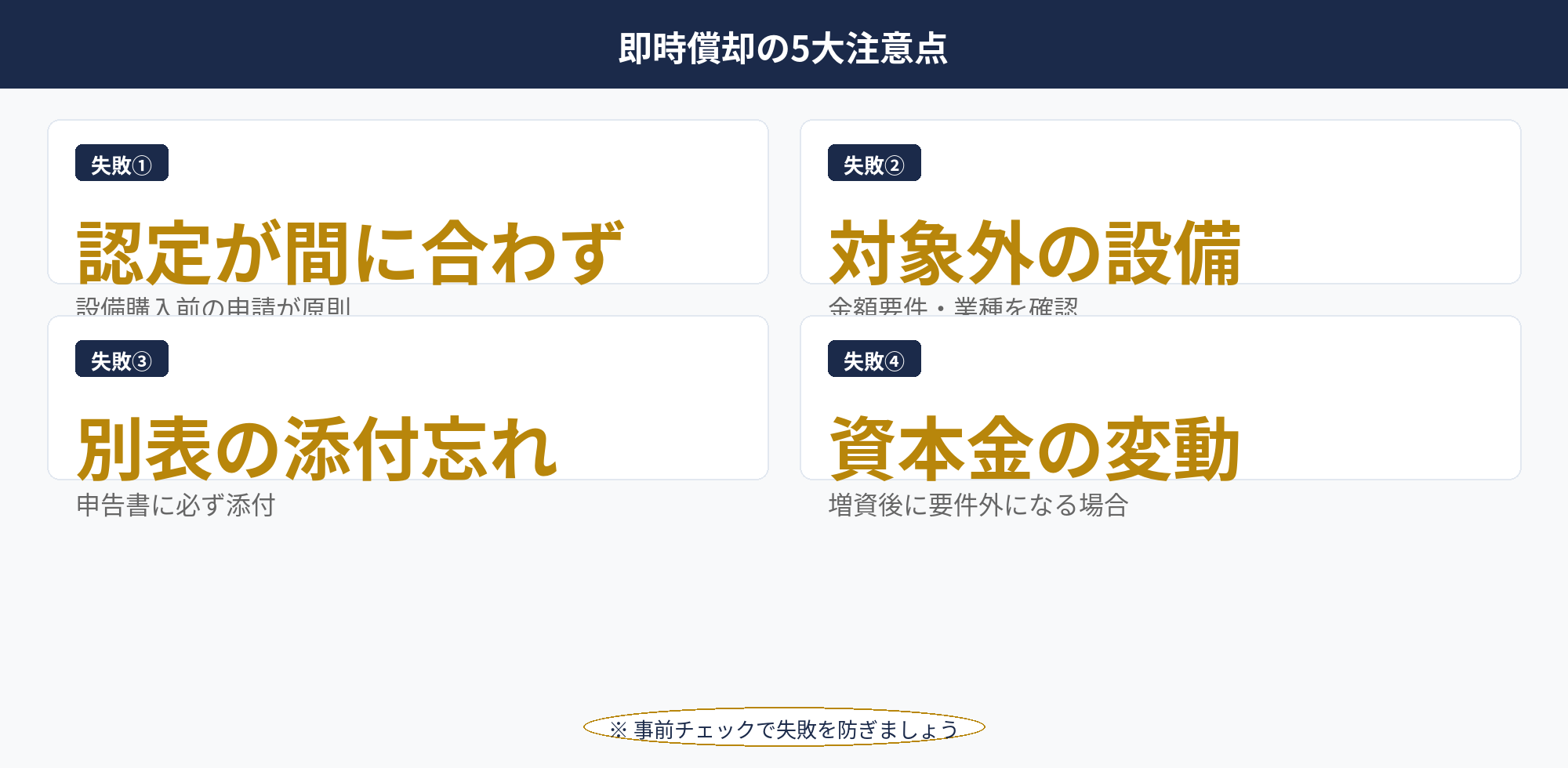 即時償却の失敗事例と注意点（即時償却 よくある質問）